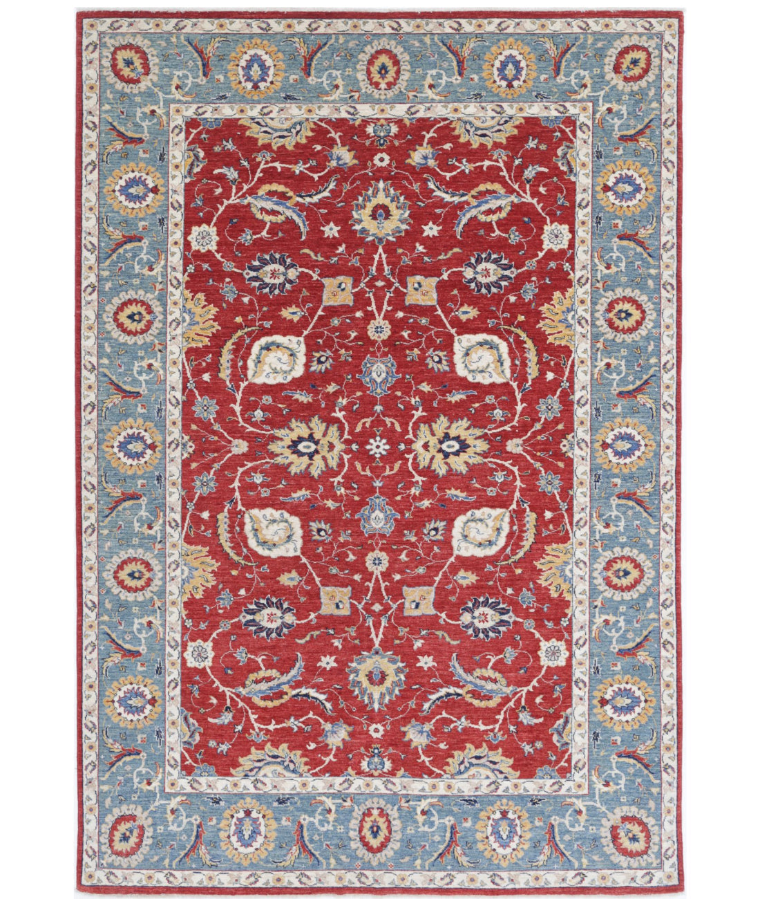 Red Afghan Ziegler Rug 6' 5