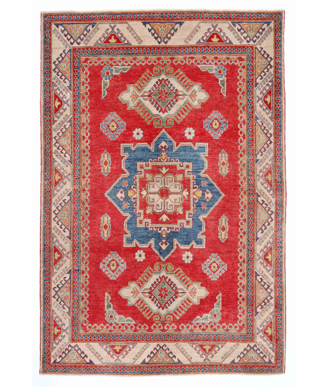 Hand Knotted Kazak Wool Rug 6' 0