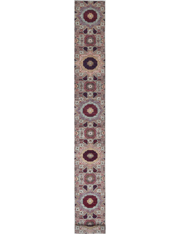 Hand Knotted Mamluk Wool Rug 2' 6" x 27' 6" - No. AT27513