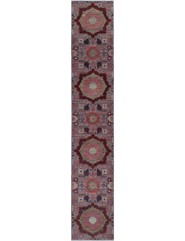 Hand Knotted Mamluk Wool Rug 2' 7" x 14' 10" - No. AT26617