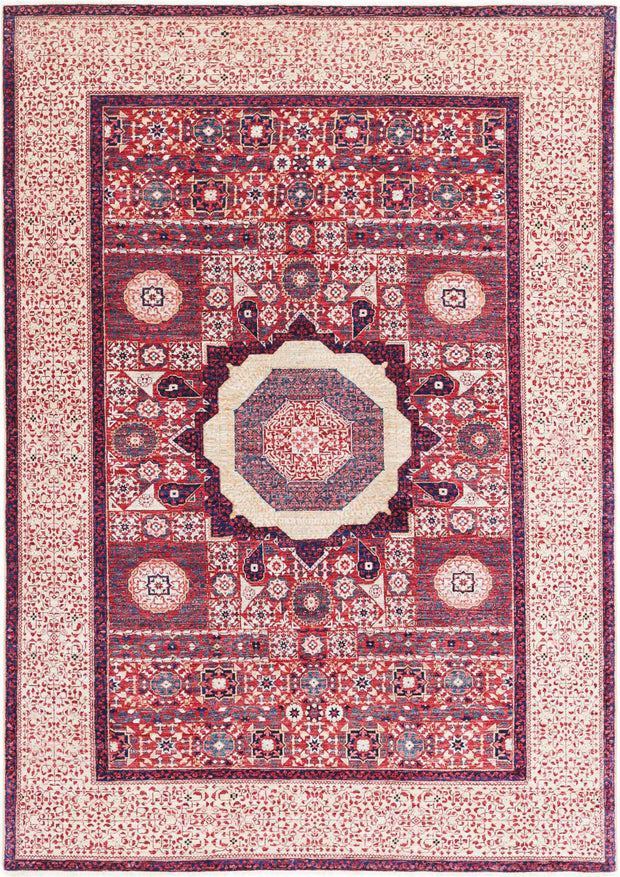 Hand Knotted Fine Mamluk Wool Rug 6' 0" x 8' 8" - No. AT37434