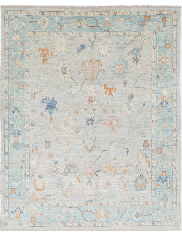 Hand Knotted Oushak Wool Rug 8' 2" x 10' 1" - No. AT95063