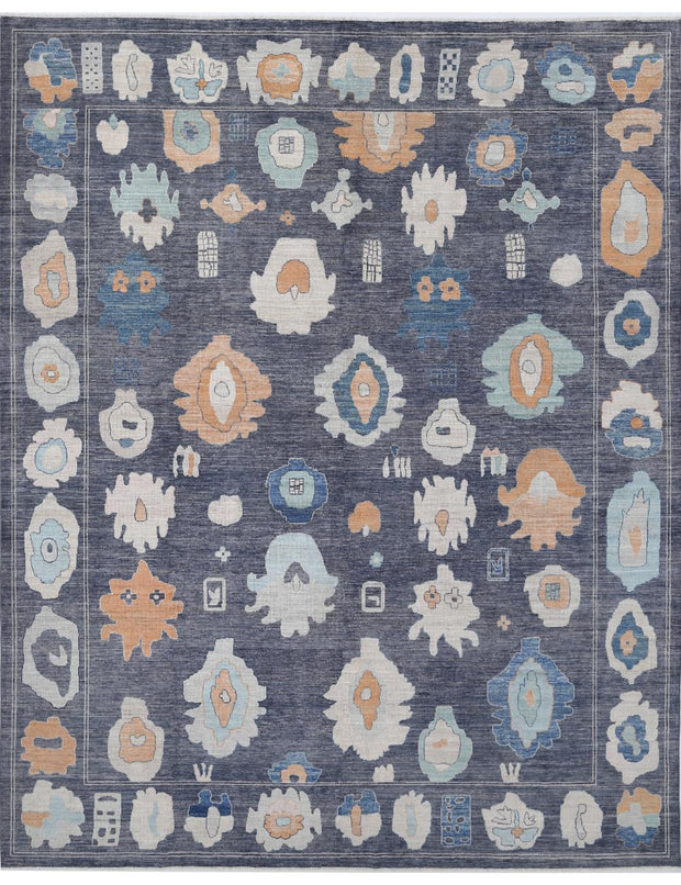 Hand Knotted Oushak Wool Rug 12' 3" x 14' 11" - No. AT20484