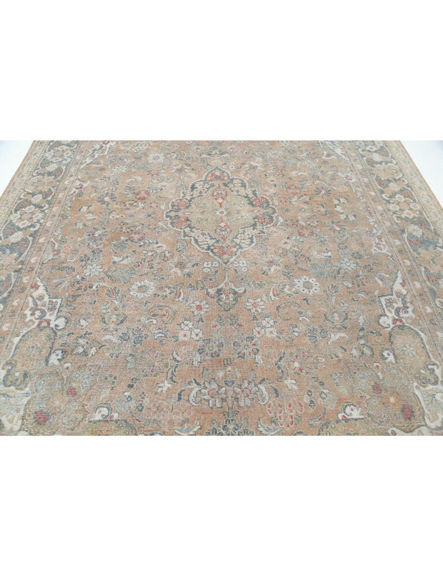 Hand Knotted Vintage Persian Tabriz Wool Rug 8' 8" x 11' 10" - No. AT16400