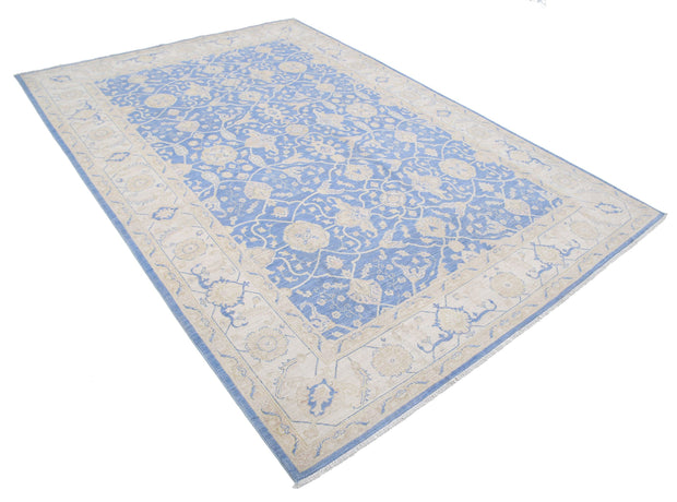 Hand Knotted Fine Ziegler Wool Rug 6' 7" x 9' 6" - No. AT98557