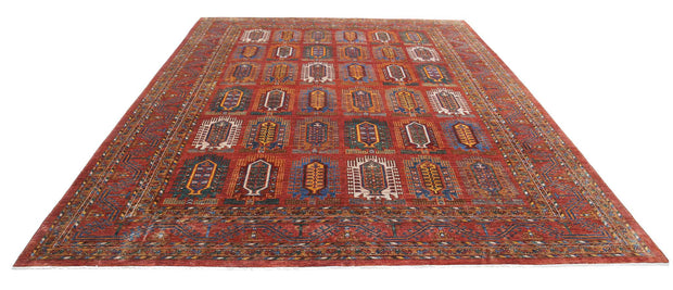 Hand Knotted Nomadic Caucasian Humna Wool Rug 10' 4" x 13' 6" - No. AT49047