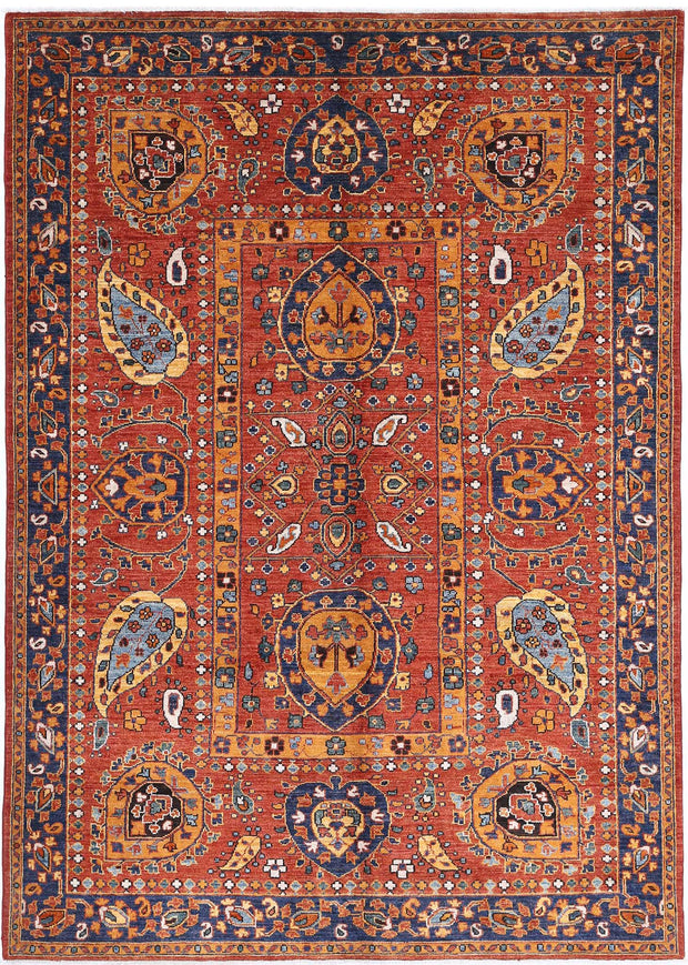 Hand Knotted Nomadic Caucasian Humna Wool Rug 5' 6" x 7' 10" - No. AT79476