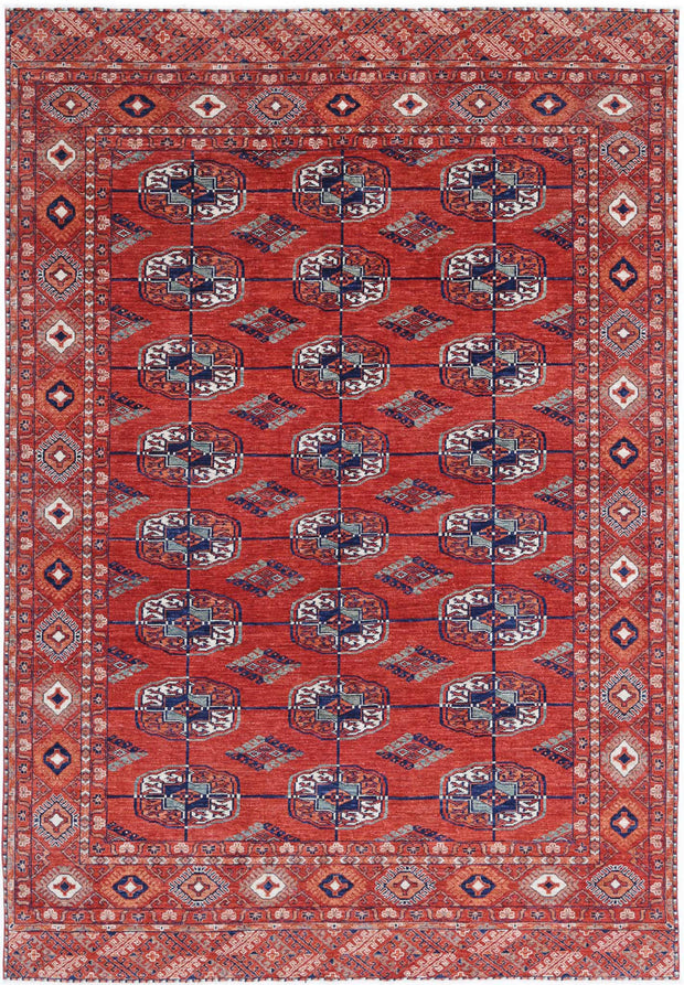 Hand Knotted Nomadic Caucasian Humna Wool Rug 6' 7" x 9' 7" - No. AT15477