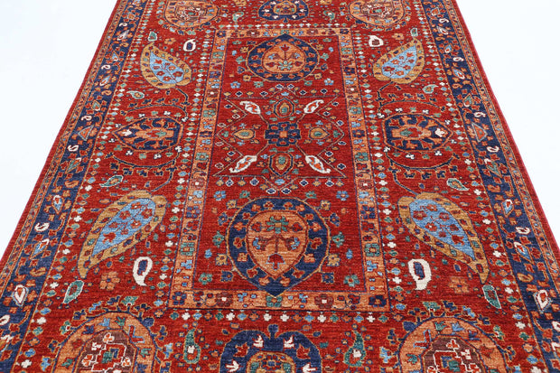 Hand Knotted Nomadic Caucasian Humna Wool Rug 5' 6" x 7' 11" - No. AT62151