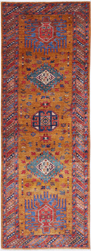 Hand Knotted Nomadic Caucasian Humna Wool Rug 2' 8" x 7' 7" - No. AT17529
