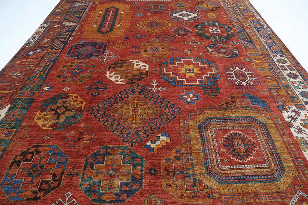 Hand Knotted Nomadic Caucasian Humna Wool Rug 10' 7" x 13' 11" - No. AT95676