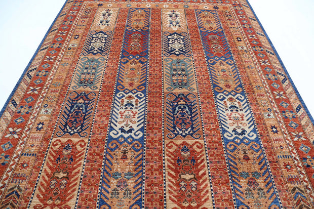 Hand Knotted Nomadic Caucasian Humna Wool Rug 7' 9" x 9' 8" - No. AT66694