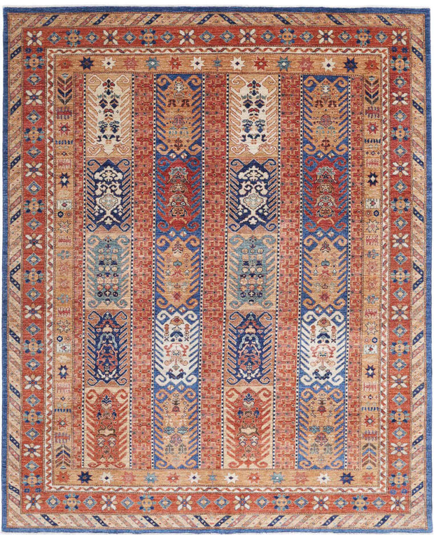Hand Knotted Nomadic Caucasian Humna Wool Rug 7' 9" x 9' 8" - No. AT66694