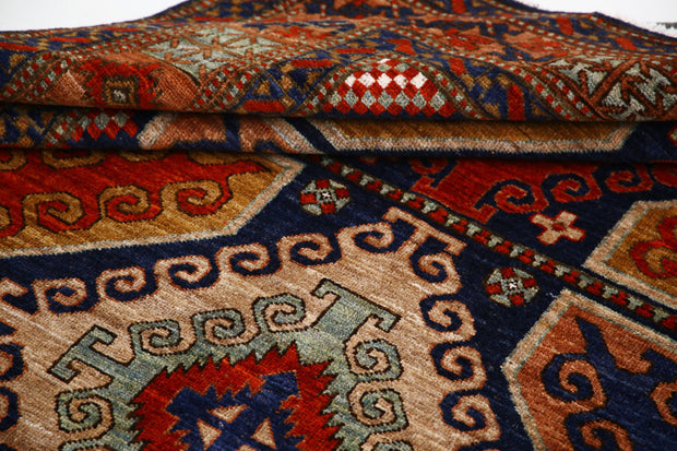 Hand Knotted Nomadic Caucasian Humna Wool Rug 6' 1" x 8' 5" - No. AT51442