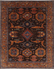 Hand Knotted Nomadic Caucasian Humna Wool Rug 9' 2" x 11' 7" - No. AT58998