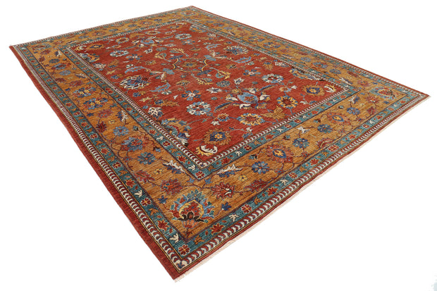 Hand Knotted Nomadic Caucasian Humna Wool Rug 9' 2" x 12' 0" - No. AT10593