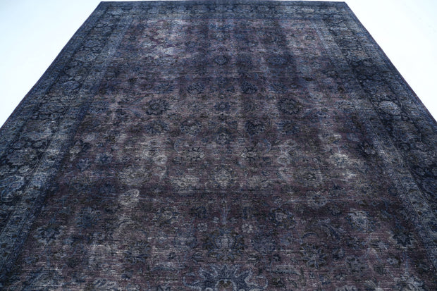 Hand Knotted Transitional Vintage Overdye Tabriz Wool Rug 9' 9" x 12' 10" - No. AT73058