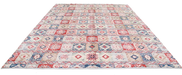Hand Knotted Tribal Moroccan Wool Rug 10' 8" x 13' 10" - No. AT69910