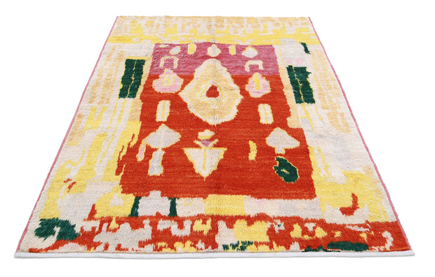 Hand Knotted Tribal Moroccan Wool Rug 5' 1" x 7' 0" - No. AT95735