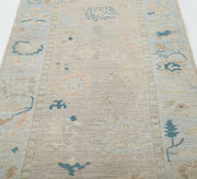 Hand Knotted Oushak Wool Rug 3' 2" x 12' 11" - No. AT13640