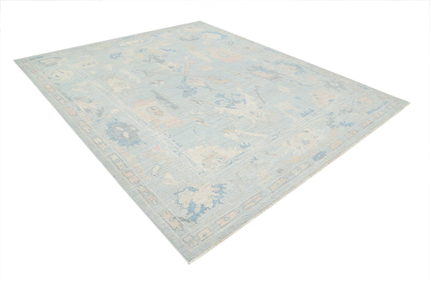 Hand Knotted Oushak Wool Rug 8' 4" x 10' 1" - No. AT49027