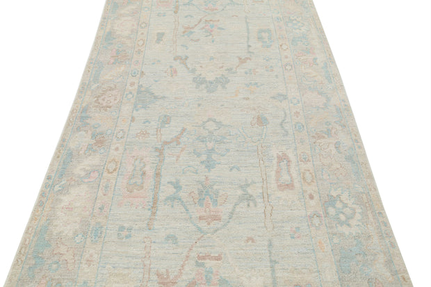 Hand Knotted Oushak Wool Rug 4' 1" x 12' 6" - No. AT30077