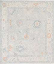 Hand Knotted Oushak Wool Rug 8' 2" x 9' 6" - No. AT44987