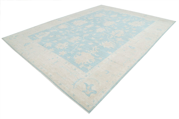Hand Knotted Oushak Wool Rug 9' 8" x 13' 2" - No. AT36302