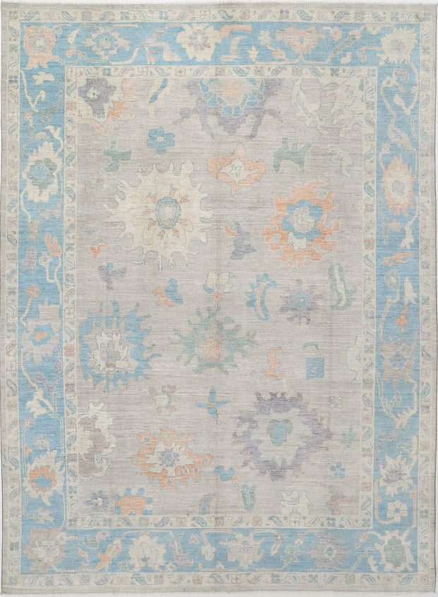 Hand Knotted Oushak Wool Rug 10' 3" x 14' 2" - No. AT84557
