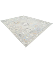 Hand Knotted Oushak Wool Rug 12' 0" x 14' 8" - No. AT73187