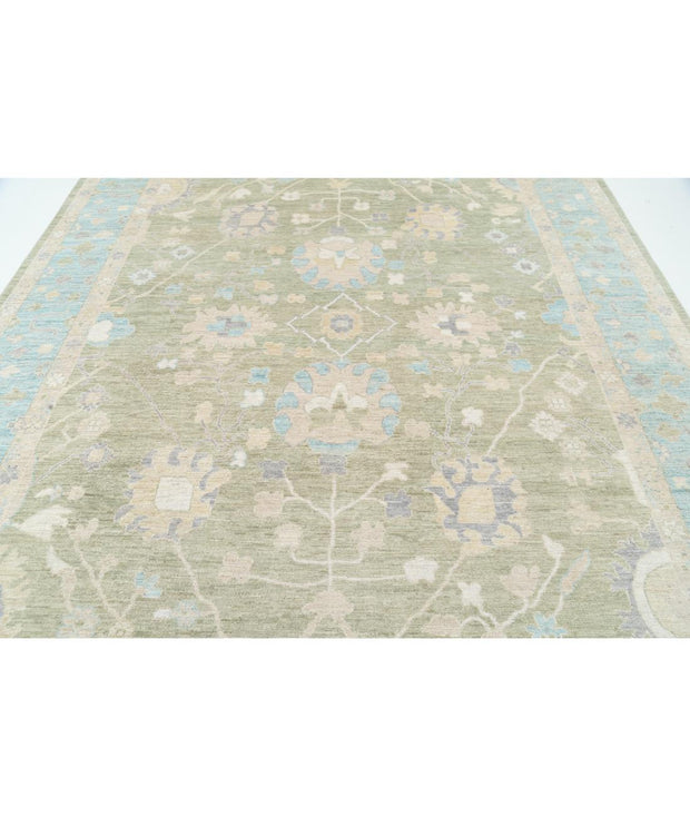 Hand Knotted Oushak Wool Rug 9' 3" x 12' 4" - No. AT94889