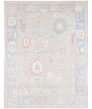 Hand Knotted Oushak Wool Rug 9' 0" x 11' 9" - No. AT45151