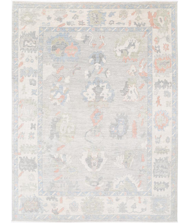 Hand Knotted Oushak Wool Rug 10' 1" x 13' 8" - No. AT33412