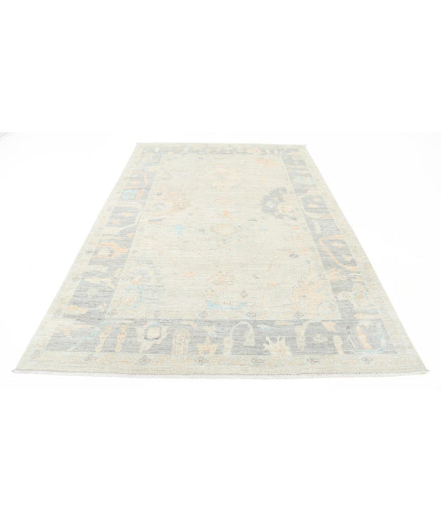 Hand Knotted Oushak Wool Rug 6' 4" x 9' 6" - No. AT24538
