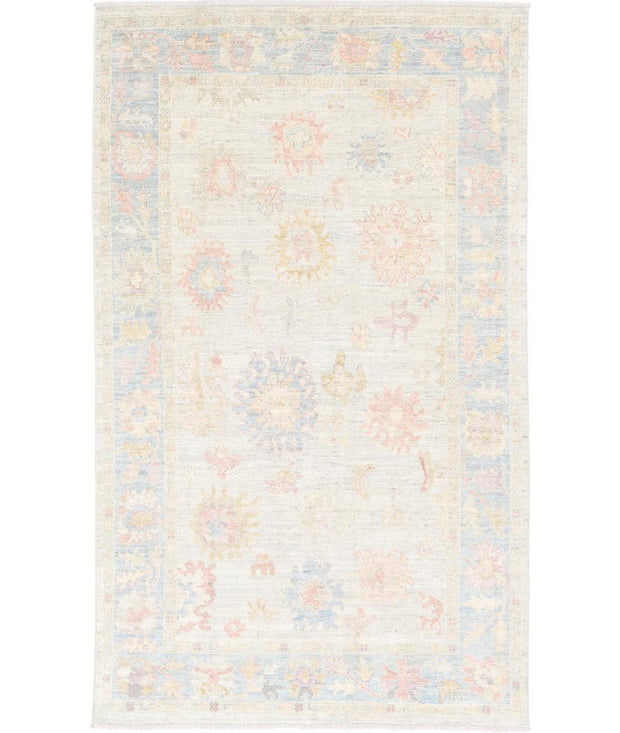 Hand Knotted Oushak Wool Rug 4' 10" x 8' 2" - No. AT40224