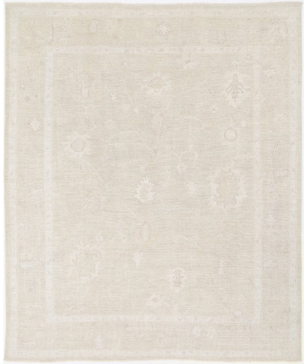 Hand Knotted Oushak Wool Rug 7' 10" x 9' 8" - No. AT14747