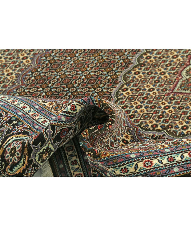 Hand Knotted Persian Tabriz Wool & Silk Rug 6' 5" x 9' 8" - No. AT68509