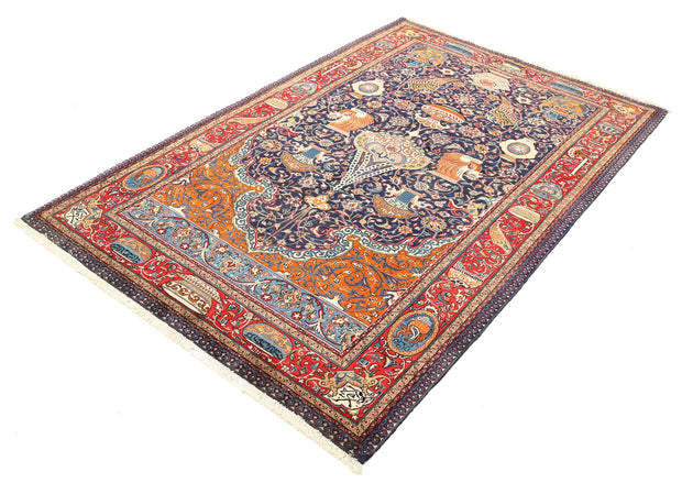 Hand Knotted Antique Persian Tabriz Fine Wool Rug 4' 6" x 6' 9" - No. AT33641