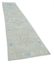 Hand Knotted Turkey Oushak Wool Rug 3' 4" x 17' 2" - No. AT47513