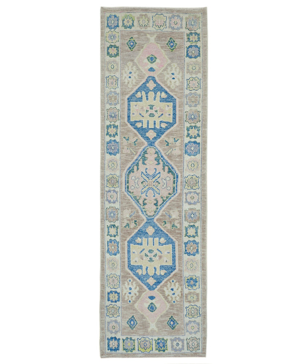 Hand Knotted Turkey Oushak Wool Rug 3' 3" x 10' 8" - No. AT98468