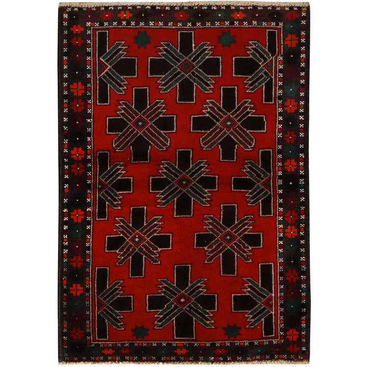 Hand Knotted Baluchi Rug 3' 1" x 4' 7" - No. AL55904