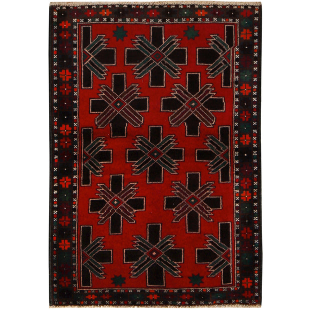 Hand Knotted Baluchi Rug 3' 1" x 4' 7" - No. AL55904