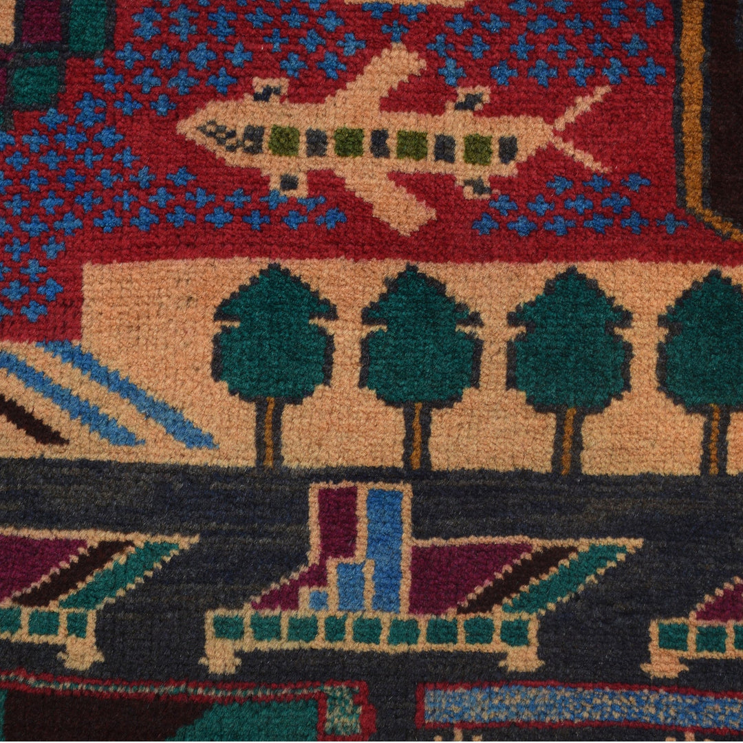 Handmade Pictorial Carpet 2' 8" x 4' 1" - No. AL47715