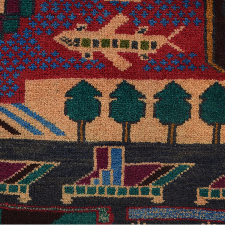 Handmade Pictorial Carpet 2' 8" x 4' 1" - No. AL47715