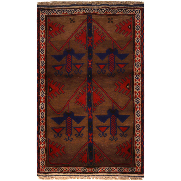 Hand Knotted Baluchi Rug 2' 10" x 4' 9" - No. AL47371