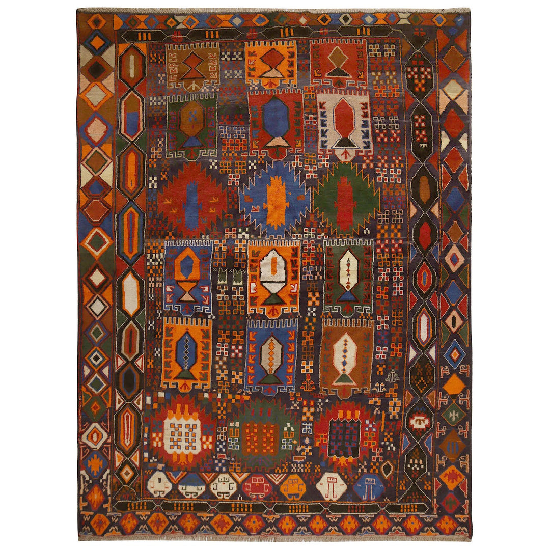 Tan Afghan Kohistani Rug 6'10" x 9'3" Hand-Knotted