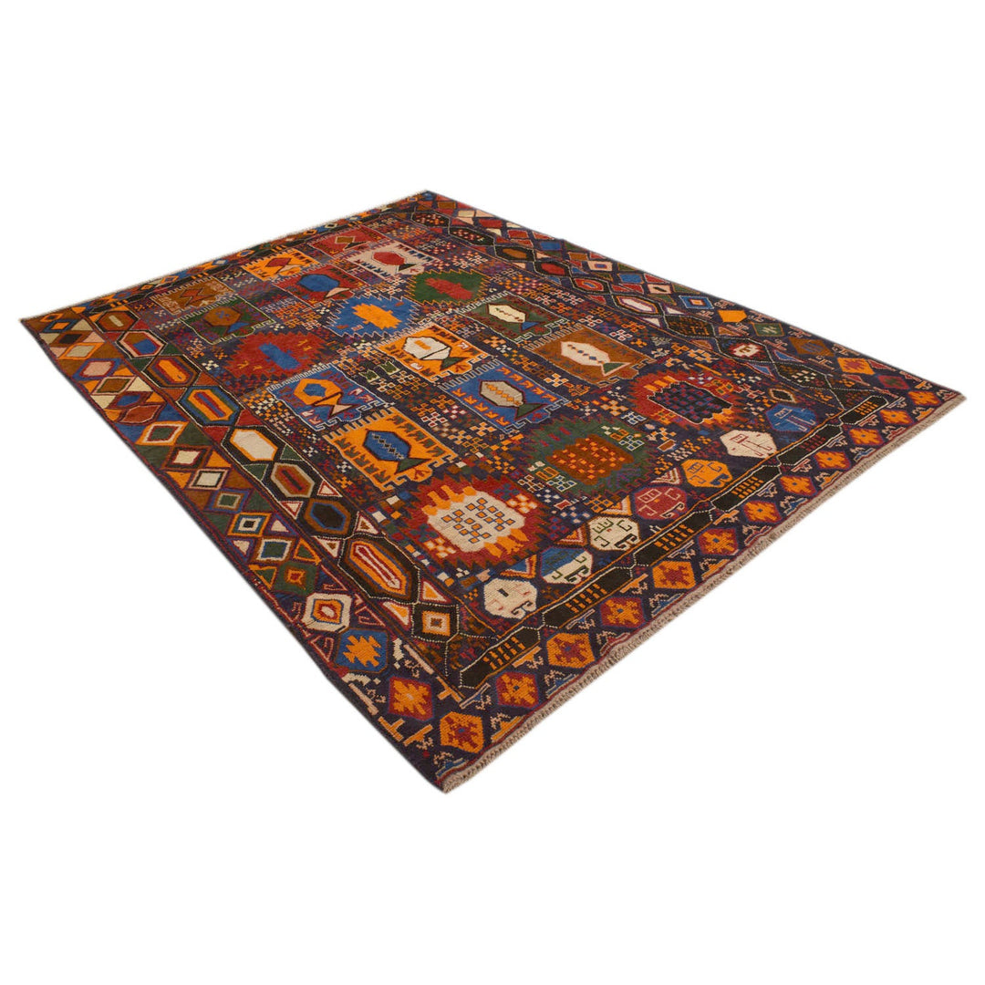 Tan Afghan Kohistani Rug 6'10" x 9'3" Hand-Knotted detail