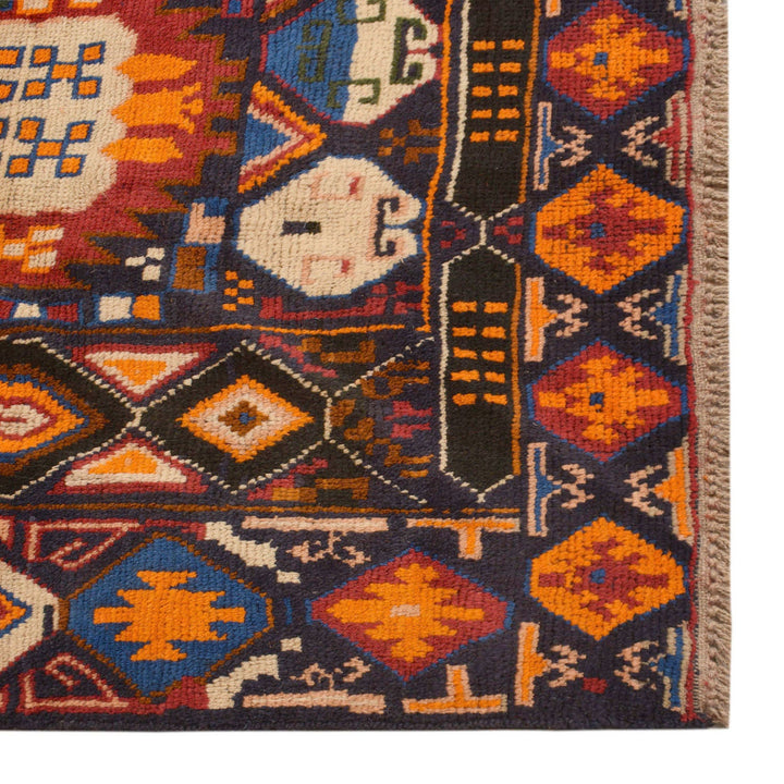Tan Afghan Kohistani Rug 6'10" x 9'3" Hand-Knotted field