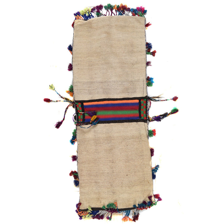 Afghan Tribal Baluch Saddle Bag Rug 1' 6" x 4' 1" Flat-Weave detail