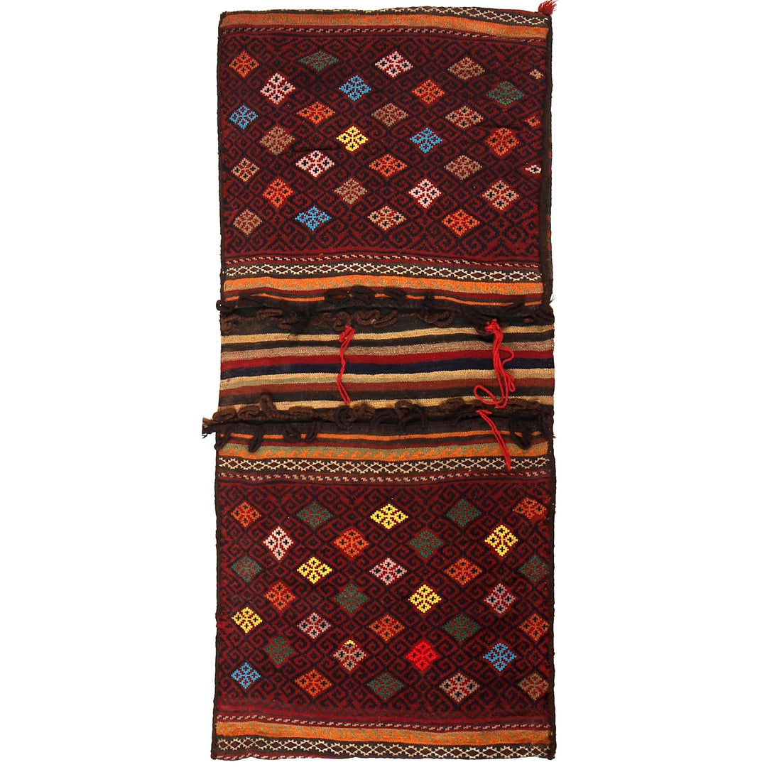 Afghan Khorjin Saddle Rug 2' 2" x 5' 0" Flat-Weave